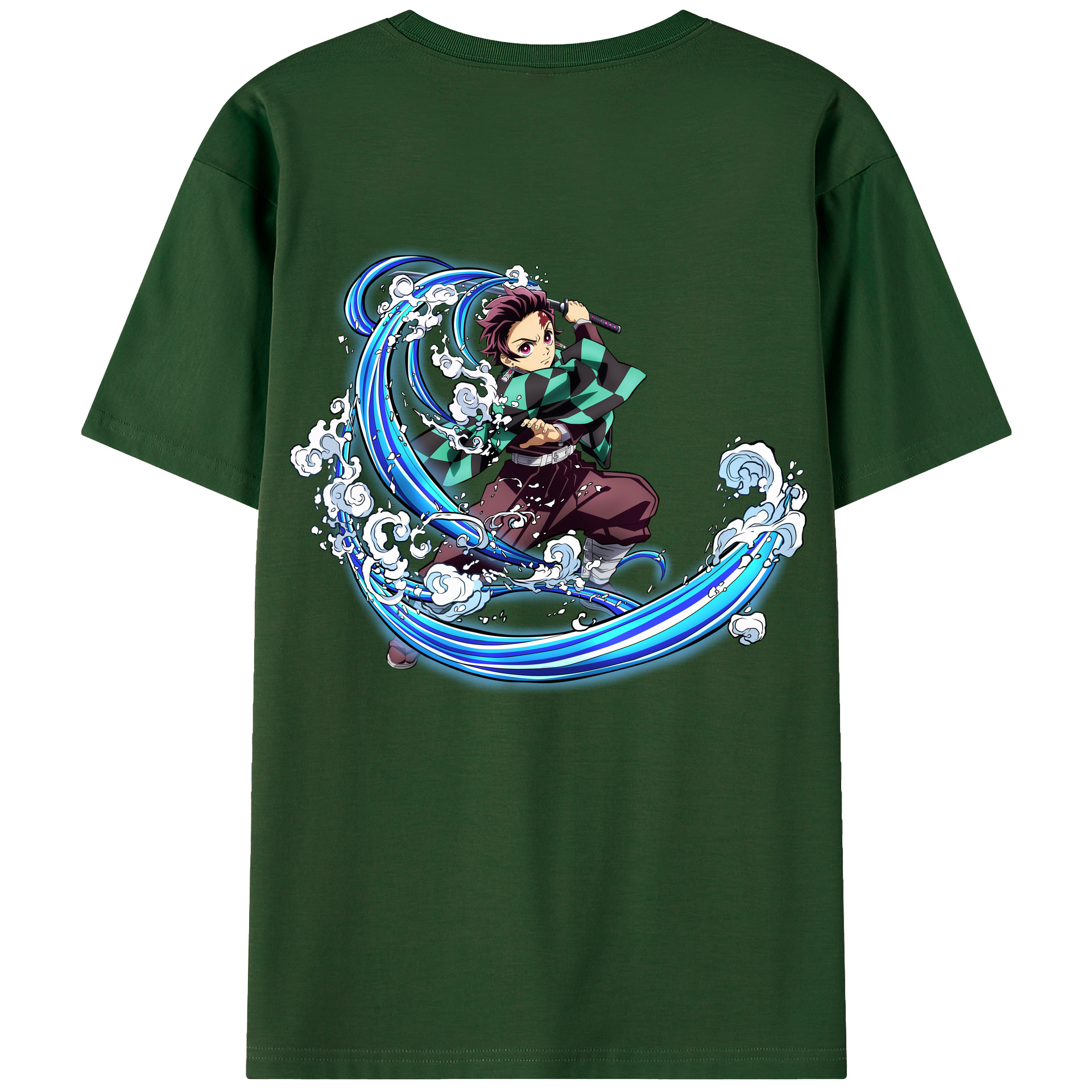 （画像用） 鬼滅の刃 竈門 炭治郎／かまど たんじろう Kamado Tanjirou 綿100％半袖Tシャツ（背面プリント）